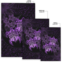 hawaii Rug - Turtle Strong Pattern Hibiscus Plumeria Violet AH - Polynesian Pride