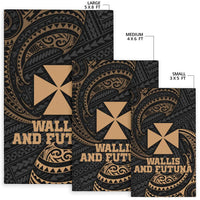 Wallis and Futuna Polynesian Area Rug - Gold Tribal Wave - Polynesian Pride