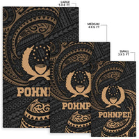 Pohnpei Micronesia Area Rug - Gold Tribal Wave - Polynesian Pride