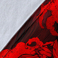 Hawaii Turtle Wave Polynesian Premium Blanket - Hey Style Red - Polynesian Pride