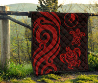 Yap Micronesian Premium Quilt - Red Tentacle Turtle - Polynesian Pride