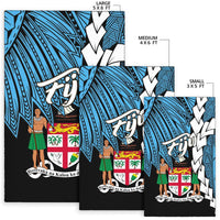 Fiji Polynesian Area Rug - Tribal Wave Tattoo Flag Style - Polynesian Pride