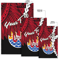 Tahiti Polynesian Custom Personalised Are Rug - Tribal Wave Tattoo Flag Style - Polynesian Pride