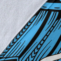 Fiji Polynesian Custom Personalised Premium Blanket - Tribal Wave Tattoo Flag Style - Polynesian Pride