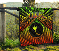 Polynesian Chuuk Premium Quilt - Reggae Vintage Polynesian Patterns - Polynesian Pride