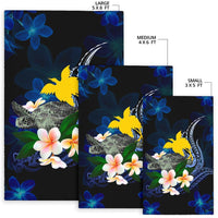 Papua New Guinea Polynesian Area Rug - Turtle With Plumeria Flowers - Polynesian Pride