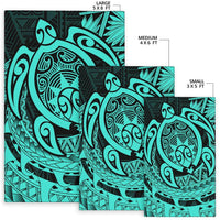 Hawaii Polynesian Turtle Rug - Turquoise - Polynesian Pride