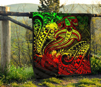 Papua New Guinea Premium Quilt - Reggae Shark Polynesian Tattoo - Polynesian Pride