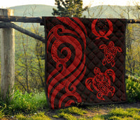 Pohnpei Premium Quilt - Red Tentacle Turtle - Polynesian Pride