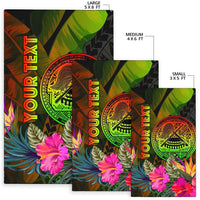 American Samoa Polynesian Personalised Area Rug - Hibiscus and Banana Leaves - Polynesian Pride