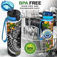 Federated States of Micronesia Custom Personalised Hydro Tracking Bottle - Seal Spiral Polynesian Patterns - Polynesian Pride