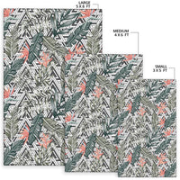 Tropical Palm Leaves And Flowers Rug - Polynesian Pride