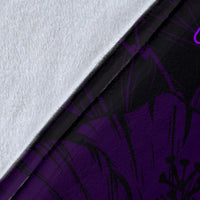 Hawaii Hibiscus Premium Blanket - Harold Turtle - Purple - Polynesian Pride