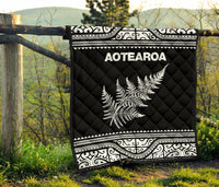 Aotearoa New Zealand Maori Premium Quilt Silver Fern - White - Polynesian Pride