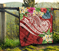 Tahiti Polynesian Premium Quilt - Summer Plumeria (Red) - Polynesian Pride