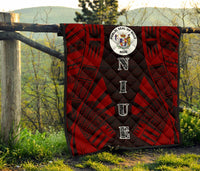 Niue Premium Quilt - Niue Seal Polynesian Red Tattoo - Polynesian Pride