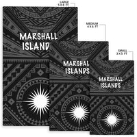 Marshall Area Rug - Marshall Seal With Polynesian Tattoo Style ( Black) - Polynesian Pride
