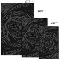 Hawaiian Kanaka Honu Hibiscus Tornado Polynesian Area Rug AH - Polynesian Pride
