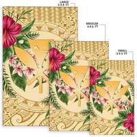hawaii Rug - Kanaka Maoli Rug Strong Pattern Hibiscus Plumeria AH - Polynesian Pride