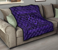 Hawaii Polyensian Turtle Premium Quilt Purple - Polynesian Pride