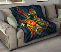 American Samoa Polynesian Premium Quilt - Legend of American Samoa (Blue) - Polynesian Pride