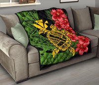 Hawaii Turtle Hibiscus Polynesian Premium Quilt - Aphos Style - Polynesian Pride
