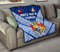Mate Ma'a Tonga Rugby Premium Quilt Polynesian Creative Style - Blue - Polynesian Pride