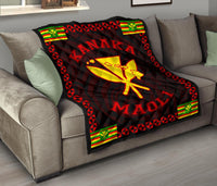 Kanaka Maoli Flag Polynesian Premium Quilt Red - Love Style - Polynesian Pride
