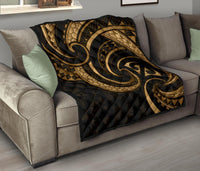 New Zealand Maori Mangopare Premium Quilt Polynesian - Gold - Polynesian Pride