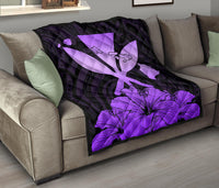 Hawaiian Kanaka Premium Quilt Hibiscus Polynesian Love Violet - Polynesian Pride