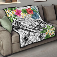 Tonga Polynesian Premium Quilt - Summer Plumeria (White) Whitle - Polynesian Pride