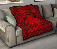 Hawaii Polynesian Pele Kanaka Premium Quilt Red - Polynesian Pride