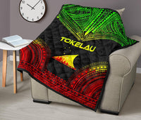 Tokelau Premium Quilt - Tokelau Flag Polynesian Chief Reggae Version - Polynesian Pride