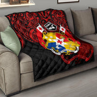 Tonga Polynesian Premium Quilt - Tongan Coat Of Arms Polynesian Tattoo RED - Polynesian Pride