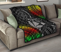 Hawaii Polynesian Premium Quilt - Kanaka Maoli Hawaiian Map - Polynesian Pride