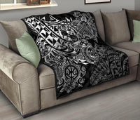 Tonga Polynesian Premium Quilt - White Turtle Flowing - Polynesian Pride