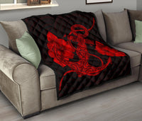 Anchor Red Poly Tribal Premium Quilt - Polynesian Pride