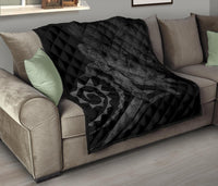 Hawaii Turtle Hibiscus Polynesian Vintage Premium Quilt - Gray - Polynesian Pride