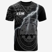 Federated States of Micronesia T Shirt F S M Seal Lighting Thunder Unisex Black - Polynesian Pride