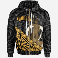 Vanuatu Zip Hoodie Gold Polynesian Patterns With Bamboo Unisex Gold - Polynesian Pride