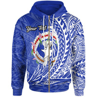 Northern Mariana Islands Zip Hoodie Custom Wings Style Unisex Blue - Polynesian Pride