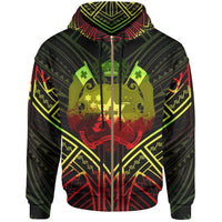 Tonga Zip Hoodie Tonga Seal Reggae Tribal Patterns Unisex Black - Polynesian Pride