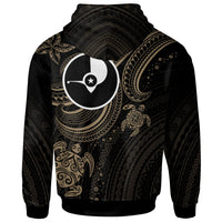 Yap Custom Hoodie Gold Turtle - Polynesian Pride