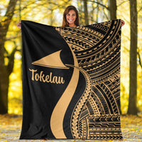 Tokelau Premium Blanket - Gold Polynesian Tentacle Tribal Pattern - Polynesian Pride