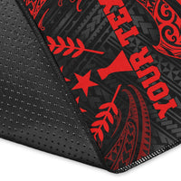 Kosrae Polynesian Custom Personalised Area Rug - Red Tribal Wave - Polynesian Pride