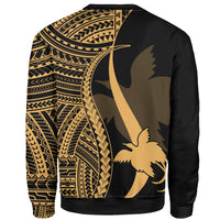Papua New Guinea Custom Personalised Sweatshirt - Gold Polynesian Tentacle Tribal Pattern - Polynesian Pride