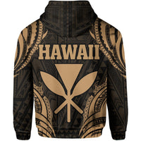 Polynesian Turtle Kanaka Maoli Hawaii Zip Hoodie Gold - Polynesian Pride