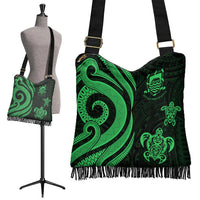 Tuvalu Boho Handbag - Green Tentacle Turtle - Polynesian Pride