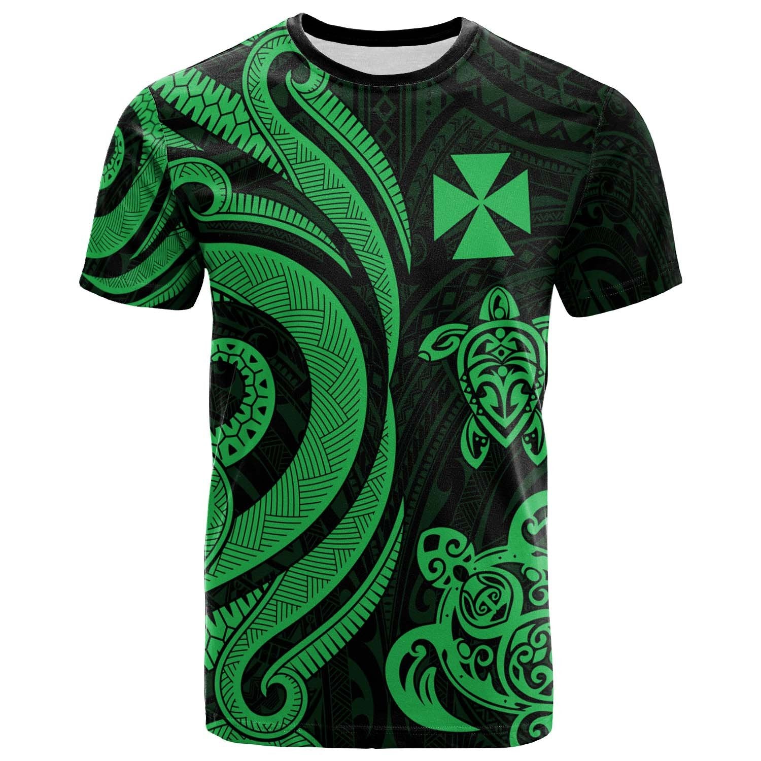 Wallis and Futuna T Shirt Green Tentacle Turlte Unisex Green - Polynesian Pride