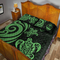 Guam Quilt Bed Set - Green Tentacle Turtle - Polynesian Pride